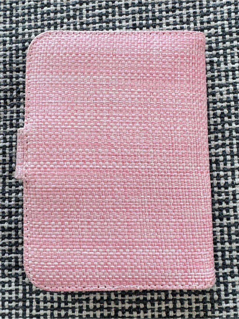 Pink Woven Passport Holder with Snap Closure